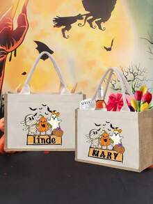Personalized Halloween Tote Bag, Trick-Or Treat Bag, Kids Trick Or Treat Bag, Halloween Candy Bag, Halloween Candy Sack, Halloween Treat Bag