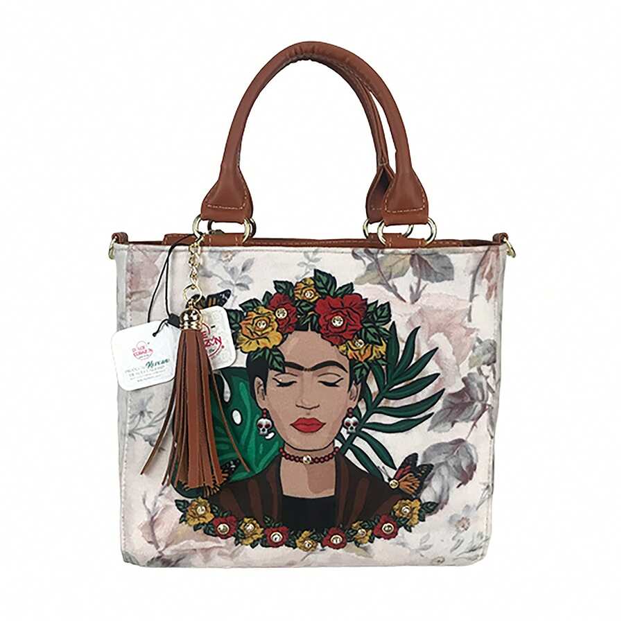 BOLSO DE DAMA EN TERCIOPELO ESTAMPADO - Multicolor - Ver 1