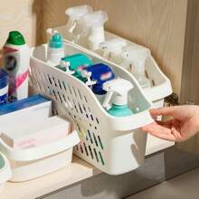 1 件装厨房橱柜水槽下滑动储物篮带轮子，餐具收纳盒 - 白色 - 查看 6