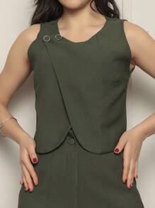 Women's Vest Set - xanh quân đội - Xem 5