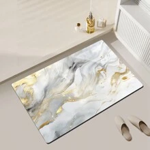 Bathroom Bath Mat, Silicone Anti-Slip Absorbent Bathroom Carpet, Quick Drying Doormat For Toilet, Washroom Home Bathroom Decor Bath Rug Outdoor Rug Door Mat Fall Decor Bathroom Accessories Back To School Entryway Decor - White - View 6