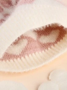 Bộ 3 chiếc khăn len đan hình trái tim cho trẻ em, phụ kiện mùa đông ấm áp cho bé - Nhiều màu - Xem 7