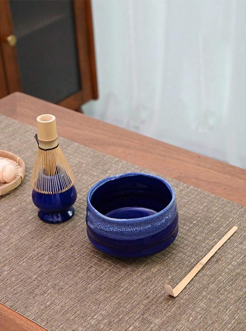 Set Matcha Completo 5 Pezzi Con Ciotola In Ceramica E Frusta In Bambù - Verde Matcha, Include Setaccio, Paletta E Supporto - Regalo Per Cerimonia Del Tè - 2
