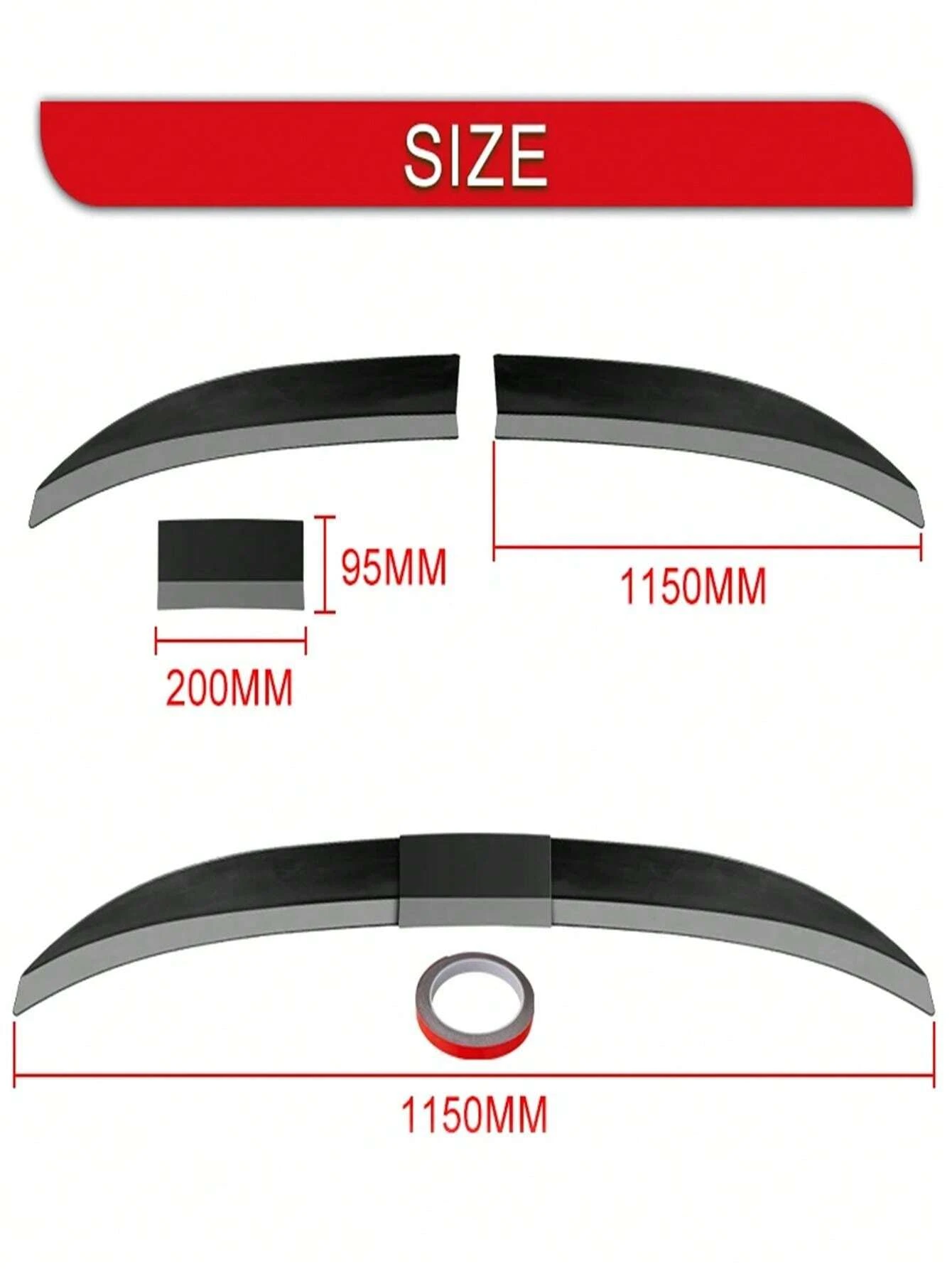 3pcs Universal Adjustable Rear Spoiler Wing Diffuser For BMW Tesla Audi