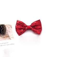 1set Men's Sequin Bow Tie & Suspenders Set, Sequin Decorated Bow Tie, Sequin Apparel Suspenders - Red - View 13