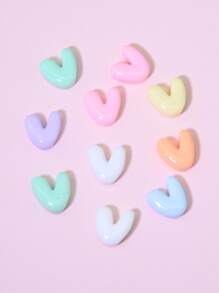 10-100 pièces Accessoires d'artisanat en résine multicolore lisse et mignon - Convient pour les projets DIY, peut être combiné avec de l'argile de modelage pour créer vos propres designs, assembler librement les mots préférés, convient pour les créations de vacances comme Halloween, Noël, etc.