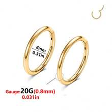 ADYJELY 2PCS Nose Ring Hoop 316L Surgical Steel Hypoallergenic Hinged Ring Cartilage Earring 16G 18G 20G Lip Ring,Clicker Ring Cartilage Hoop Rook Earring Tragus Septum Piercing Conch Daith Helix Earring 18K Gold Plated Cartilage Hoop Earlobe Earring ,Belly Ring Nipple Ring Diameter 6mm 8mm 10mm 12mm Women And Men Body Pierecing Jewelry - 2pcs-gold - View 22