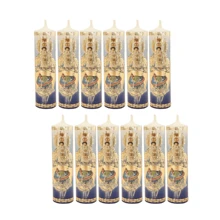 Paquete Con 12 Piezas Mini Cirio, Vela Docenera De Oración Decorada Con Virgen de San Juan de los lagos, Para Recuerdos, Decoración - Blanco - Ver 1