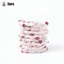 1 Cặp Dây Giày Chấm Bi Cầu Vồng Được Thiết Kế Riêng & 1 Cặp Dây Giày Pom-Pom Hoa Nhiều Màu - Thắt lưng tròn bóng tóc màu đỏ kẹo ngọt - Xem 1