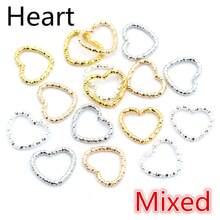 100 piezas de anillos divididos retorcidos con forma de corazón y estrella, conectores para accesorios de joyería DIY - Anillos de salto - Ver 8