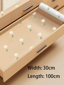1卷雏菊图案厨房橱柜垫，无粘性抽屉垫，防滑冰箱垫，EVA防水冰箱垫/橱柜垫/简易餐垫。家用除湿器，春夏精选，伴娘礼物，房间/卧室装饰，海滩/旅行，男士/女士适用，度假 - 彩色 - 查看 13