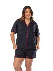 American Adult Pajamas For Women Blogger Plus Size - màu đen - Xem 1