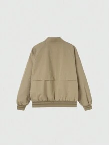 INFLATION Men's Retro Street Style Harrington Bomber Jacket - Khaki - View 7