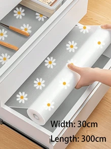 1卷雏菊图案厨房橱柜垫，无粘性抽屉垫，防滑冰箱垫，EVA防水冰箱垫/橱柜垫/简易餐垫。家用除湿器，春夏精选，伴娘礼物，房间/卧室装饰，海滩/旅行，男士/女士适用，度假 - 彩色 - 查看 14