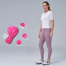 HISERWA Women Cycling Pants, Shock-Absorbing Silicone Foam Padded, Breathable, High Elastic Butt Lifting
