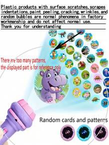 Purple Children's Projection Flashlight Toy, Baby Early Education Shape And Number Recognition Projection Lamp Toy, School Supplies, Student Stationery, Learning Supplies - Purple - View 9