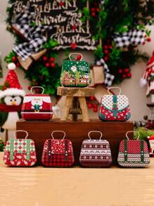 1 pezzo Decorazione mini valigia, scatola regalo in ferro, scatola regalo, scatola di stoccaggio valigia simulata, scatola regalo per caramelle e biscotti, scatola regalo per gioielli e sapone, decorazione per anniversario di matrimonio, forniture per feste di compleanno, contenitore stile nuovo anno, decorazione per la casa, decorazioni natalizie, decorazioni per la stanza, regali di Natale, decorazioni natalizie