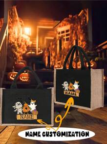 Personalized Halloween Tote Bag, Trick-Or Treat Bag, Kids Trick Or Treat Bag, Halloween Candy Bag, Halloween Candy Sack, Halloween Treat Bag