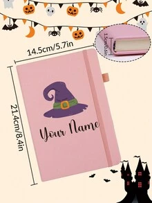 1 cuốn sổ tay/nhật ký/nhật ký/quà tặng theo chủ đề Halloween cho trẻ em/bé gái/bé gái tuổi teen/bé trai/bé trai tuổi teen: Dòng kẻ rộng có dòng kẻ trắng 5,7" X 8,3" kích thước 200 trang, sổ ghi nhớ hình quả bí ngô cho lễ hội hóa trang Halloween Trick Or Treat, quà tặng văn phòng phẩm Sổ tay theo chủ đề Halloween cổ điển cho người lớn. Phù thủy, ếch và dơi, vật quen thuộc. Quà tặng thẩm mỹ có dòng kẻ độc đáo cho trường đại học, quay lại trường - Chủ đề Halloween đen - Xem 3