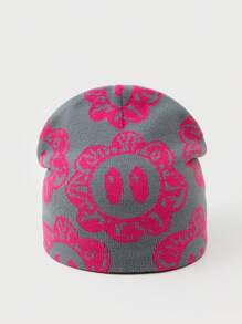 1pc Men's Unique Sunflower Embroidery Beanie Hat, Suitable For Autumn Winter Daily Wear Halloween Fall Outfit - Multicolor - View 12