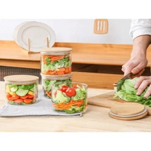 Glass Storage Jars Set With Airtight Bamboo Lids,Glass Spice Jar Mini Food Storage Containers For Home Kitchen,Pantry,Tea,Sugar,Salt,Coffee,Flour,Herbs,Grains (1pc Without Labels) - Multicolor - View 8