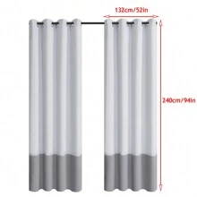 Waterproof Blackout Curtains 2Panels Thick Thermal Insulated Sun Block Indoor/Outdoor Blackout Curtains 52*94in Patio Waterproof Thermal Insulated Sun Blocking Drapes - Light Grey - View 2
