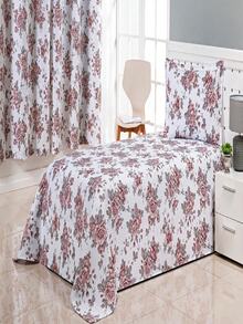 Piquet Bella Single Bedspread Kit 02 Printed Pieces - 乾枯玫瑰色 - 查看 1