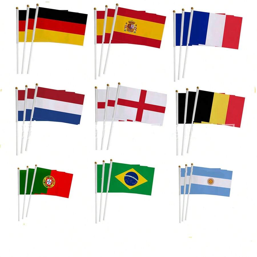 3 Pcs Handheld Football Fan Flags, Made Of Polyester - Multicolor - View 1