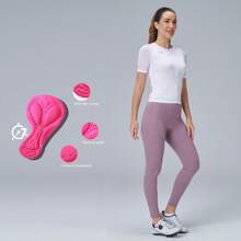 HISERWA Women Cycling Pants, Shock-Absorbing Silicone Foam Padded, Breathable, High Elastic Butt Lifting