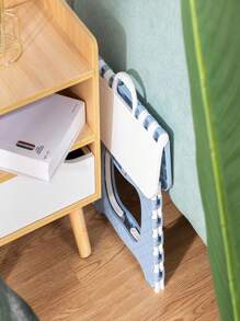 Practical Folding Plastic Stool Retractable Multipurpose Durable With Handle For Hanging And Practical For Climbing Table - 粉色 - 查看 4