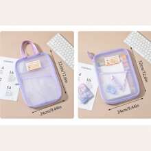 1 件透明多层文件夹大容量文件袋加厚网状学校科目整理袋返校、返校、学校用品