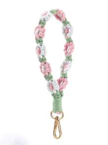 1 件波西米亚手工编织雏菊花钥匙扣和挂绳，免费配色撞色钥匙扣饰物和支架，适合送给母亲、家人、朋友、生日、节日的手机饰物、手机链的礼物 - 彩色 - 查看 20