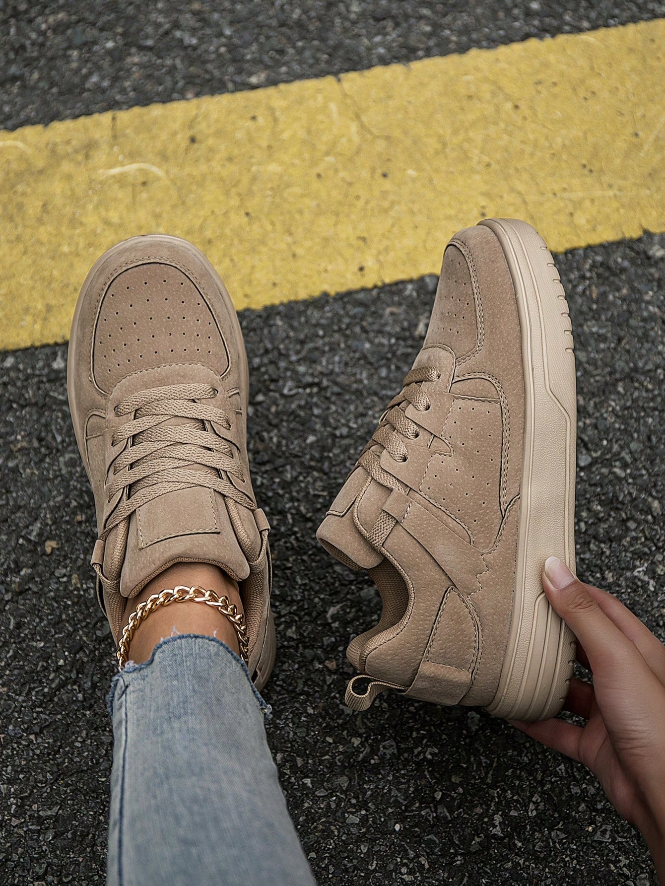 (مقاس صغير) أحذية رياضية كاجوال رقعية مريحة للنساء...