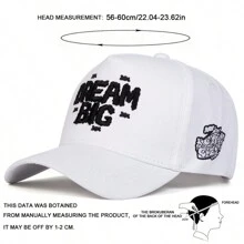 1 pieza Gorra de béisbol para hombres con bordado de letra, diseño de patrón de nube, gorra de 5 paneles para uso al aire libre, protección solar, uso casual, viajes de primavera/otoño, vacaciones en la playa