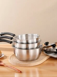 3 Stück Edelstahl Mehrzweck-Kochtöpfe-Set mit Einzelgriff, sortierte Größen für Meeresfrüchte-Kochen