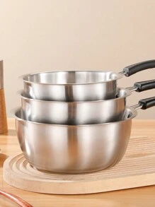 3 Stück Edelstahl Mehrzweck-Kochtöpfe-Set mit Einzelgriff, sortierte Größen für Meeresfrüchte-Kochen