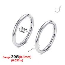 ADYJELY 2PCS Nose Ring Hoop 316L Surgical Steel Hypoallergenic Hinged Ring Cartilage Earring 16G 18G 20G Lip Ring,Clicker Ring Cartilage Hoop Rook Earring Tragus Septum Piercing Conch Daith Helix Earring Cartilage Hoop Earlobe Earring ,Belly Ring Nipple Ring Diameter 6mm 8mm 10mm 12mm Women's And Men's Body Pierecing Jewelry