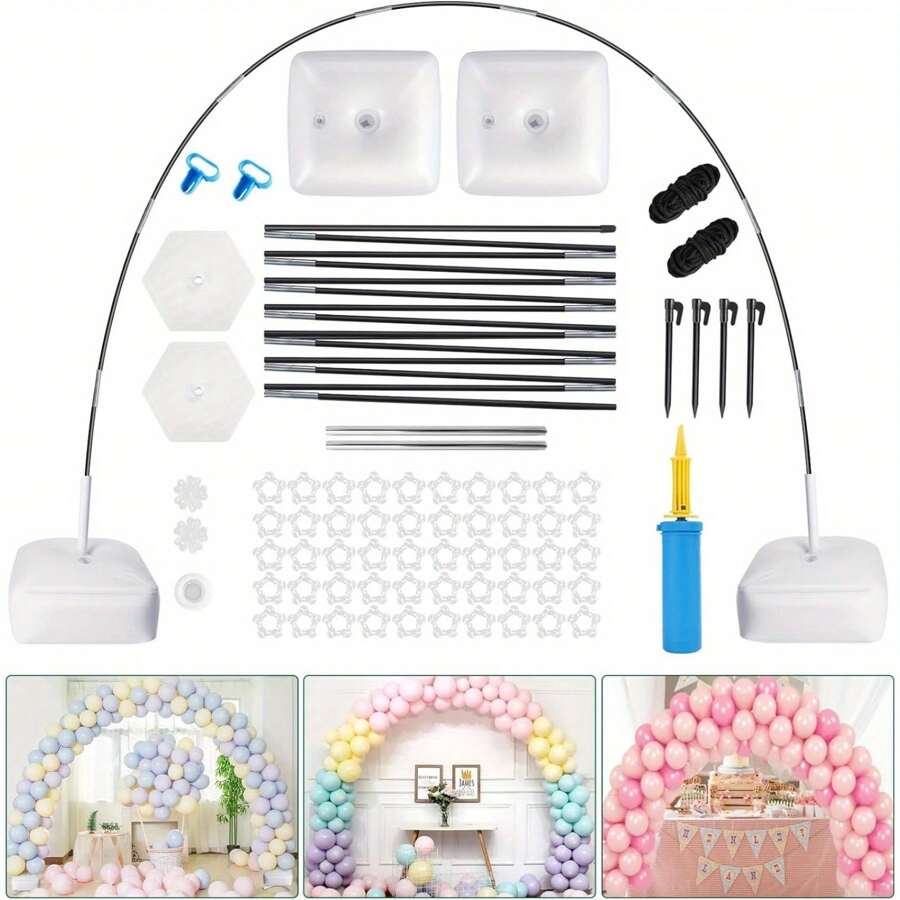 Balloon Arch Stand Reusable Balloon Arch Kit 10FT Adjustable Balloon Arch Stand Set Frame For Birthday Decorations Wedding Graduation Anniversary Graduation Party New Year Black
