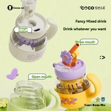 Large Capacity Floral Borosilicate Glass Cup, High Aesthetics, Anti-Scald Tea Infuser Cup For Women - Multicolor - View 5