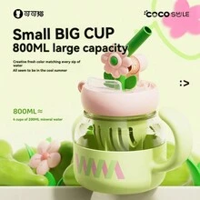 Large Capacity Floral Borosilicate Glass Cup, High Aesthetics, Anti-Scald Tea Infuser Cup For Women - Multicolor - View 3