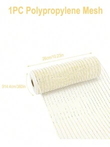 1/2Pcs Christmas Decorations 13 Types Of Net Ribbon 10 Yards Gold Polypropylene Mesh, DIY Wreath Bow Ribbon, Merry Christmas 2025 New Year Gift Wrapping Supplies Ribbon, Birthday Wedding Holiday Party Background Decorative Gauze, Christmas Tree Decoration, Wreaths, Stair Decoration Net Ribbon, Xmas Party Decor, Xmas Decor - Multicolor - View 19