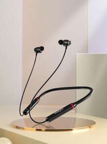Lenovo HE05X 颈带式蓝牙耳机，运动入耳式耳机，具有高品质音频、降噪、长电池寿命和麦克风 - 黑色 - 查看 3