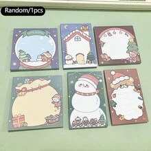 Christmas Cartoon Memo Pads, Student Memo Notes, Office Supplies, Santa Claus Sticky Notes, 50 Sheets/Book, Suitable For Students, Office & Study Notes, Christmas Santa Reminder - Multicolor - View 12