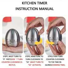 Dụng cụ nhà bếp hoàn hảo, Bộ hẹn giờ luộc trứng bằng thép không gỉ cho nhà bếp - Bộ hẹn giờ đếm ngược cơ học 60 phút, Nhắc nhở thời gian nấu thủ công, Thích hợp để nướng, nướng bánh, Quản lý thời gian - Kim loại, Dụng cụ nhà bếp không cần sạc, Bộ hẹn giờ luộc trứng bằng thép không gỉ cho độ chính xác đo lường tối đa! - Bạc - Xem 6