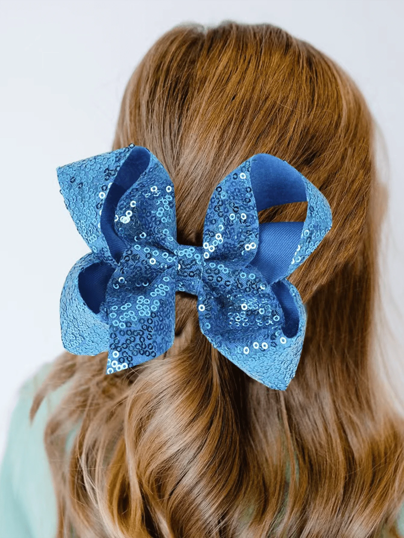 1 件儿童蝴蝶结亮片花朵发夹，多功能 4 季头饰，适合休闲、节日、派对 - 亮片款 - 查看 1