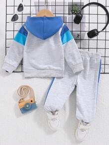 Newborn Sweatshirt Clothing Autumn/Winter Baby Boy Sports Suit Hooded Sweatshirt + Trousers