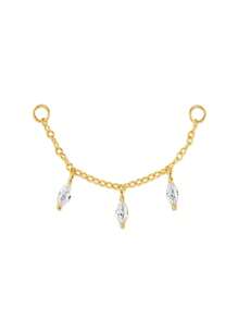 1Pc Asymmetrische Zirkonia Hanger 925 Sterling Zilveren Mini Oorbel Voor Vrouwen Zoete Stijl Geperforeerde Ketting Met Stud Oorbel Geschikt Voor Bruiloft Bruidssieraden