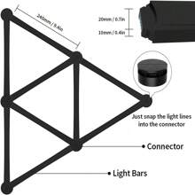 Smart WiFi LED Wall Lights, 16M+ Color Dimmable Gaming Light Works With Alexa And Assistant, Music Sync, DIY And Timer Feature, RGB Light Bars For Gaming Room, Bedroom (9 Pcs,Black) - Black - View 5