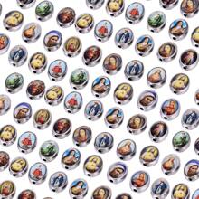 30pcs/Pack Oval Shaped Double Sided Religious Figure Print Enamel Alloy Beads, 10*8mm, Virgin Mary & Jesus Beads For Bracelets And Necklaces - Multicolor - View 5