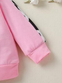 2 件套柔软透气可爱女婴奶牛印花运动衫和裤子 - 彩色 - 查看 7